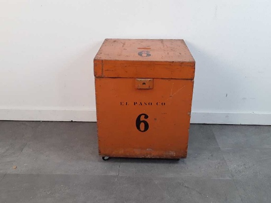 VINTAGE ORANGE BALLOT BOX