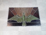 ANTIQUE LEADED STAIN GLASS PANEL