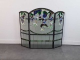 STAINED GLASS  FIREPLACE SCREEN