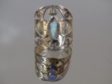 Vintage Sterling Blue Marquis Gem Ring, 3g(0.1oz)