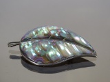Sterling Abalone Shell-Leaf Pin, 7g(0.2oz)