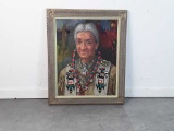 NATIVE AMERICAN OIL PAINTING J.POHR