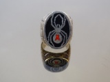 Silvertone Blk Widow Spider Ring, Sz8, 16g(0.6oz)