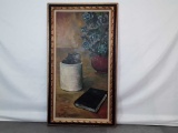 1976 Floral & Book Oil on Board by FYCCK