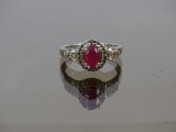 Vintage Sterling & Ruby Ring, Size 7, 3g (0.1oz)