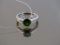 Sterling Emerald Color Gem Solitaire Ring, 3g