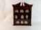 8 BISQUE TRINKET BOXES, SMALL CURIO, & SNOW BABY