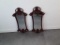 SET OF 2 ORNATE BROWN PAINTED MIRRORS