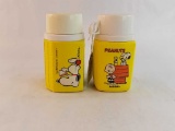 1958 Snoopy  Dog House Thermos & Charlie Brown Qt2