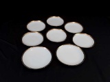 8 SMALL GOLD RIMMED CHINA DISHES