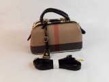 SMALL FAUX LEATHER & FABRIC PURSE