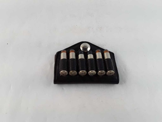 LEATHER CARTRIDGE HOLDER W/6 BULLETS