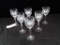 SET OF 6 CUT GLASS WINE GLASSES