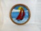 FRAMED STAINED GLASS / SAIL BOAT / CIRCULAR