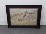 FRAMED FREDERIC REMINTON PRINT