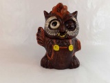 MID CENTURY CA POTTERY WINKING OWL COOKIE JAR