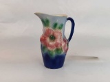 Royal Copley Floral Pitcher: Blue & Pink