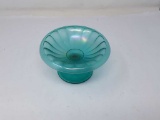 CARNIVAL TEAL CANDY DISH ON PEDISTAL