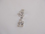 Sterling CZ Pend & Single Stud Earr, 3g (0.1oz)