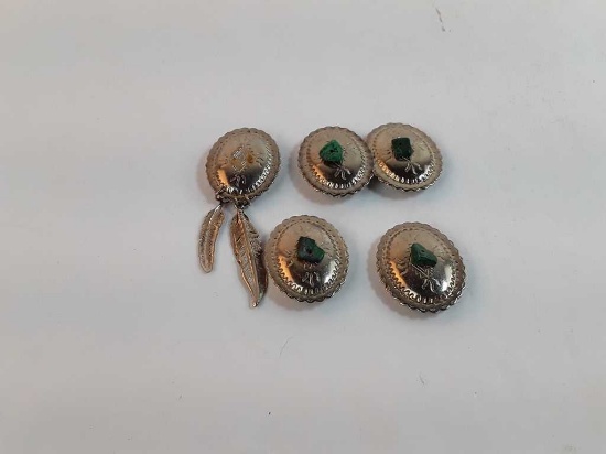 Silvertone Southwest Button Cover Set of 5