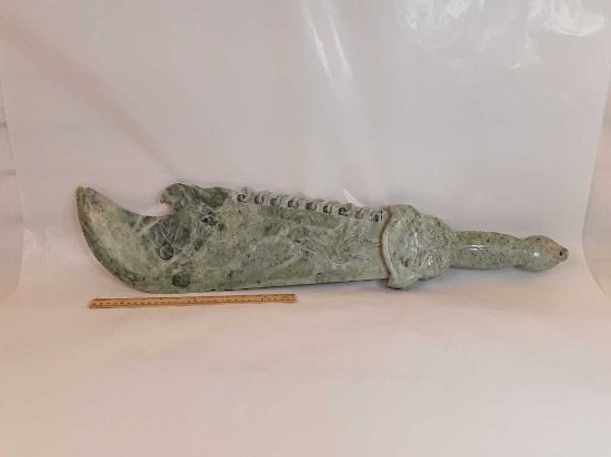 DECORATIVE JADE STONE SWORD / 31"