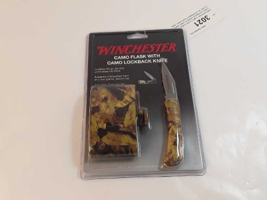 WINCHESTER CAMO FLASK & KNIFE