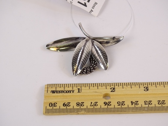 Sterling Denmark Flower Pin, 14g (0.50z)
