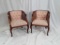 PAIR OF WOOD / RATTAN CHAIRS