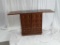 BAR CABINET / WOOD W/ STONE ACCENTS / 2 DOOR