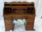 Woodgrain Roll Top Desk - 9 Drawers