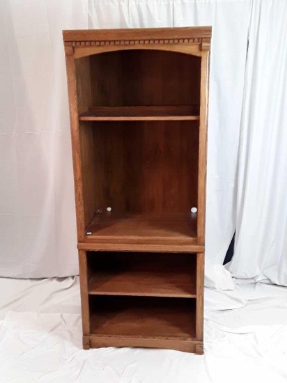 LARGE WOODEN BOOKSHELVE W/ DISPLAY LIGHT