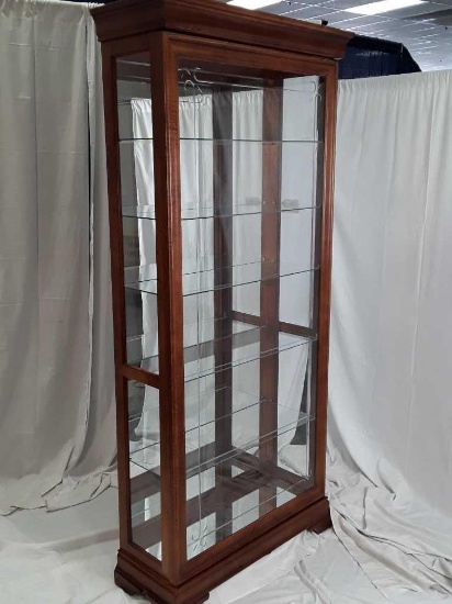 LARGE WOOD & GLASS DISPLAY CASE