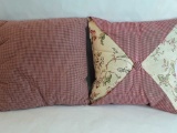 PAIR OF RED PLAID PILLOWS.