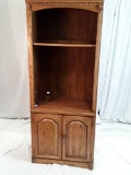 LARGE WOODEN BOOKSHELF W/ DISPLAY LIGHT