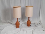 2 STONE LIKE TABLE LAMPS