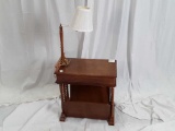 MAGAZINE RACK SIDE TABLE W/ LAMP