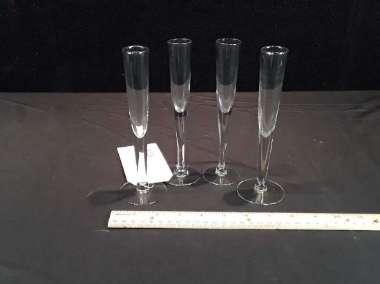 4 TALL CRYSTAL CORDIAL GLASSES