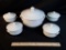 WHITE CERAMIC CASSEROLE DISHE & BOWLS