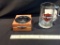 SET OF 4 HARLEY COASTERS IN HOLDER W/BEER MUG