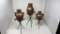 SET OF 3 DECORATIVE URNS W/ STANDS