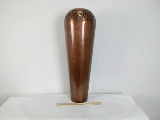 TALL COPPER TONED VASE