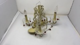 BEIGE METAL CHANDELIER W/ 4 LIGHTS