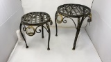 Three Leg Wrought Iron Matching Plant Stands