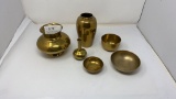 6 PC OF BRASS  VARIOUS SIZES & HALLMARKS