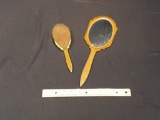 VINTAGE HAND MIRROR & BRUSH