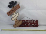 COWBOY THEMED HANGING WALL SIGNS