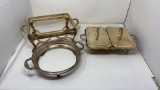 3 VINTAGE SILVER PLATED CHAFING DISHES