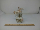 WHITE CAROUSEL MUSIC HORSE FIGURINE