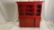 SMALL RED WOODEN DISPLAY HUTCH