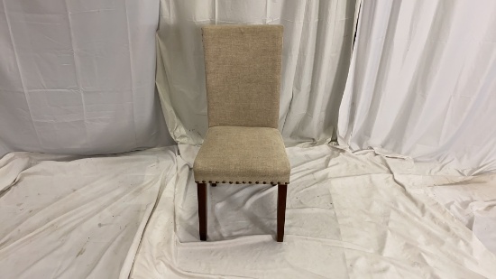Single Cream Fabric Dining Chair